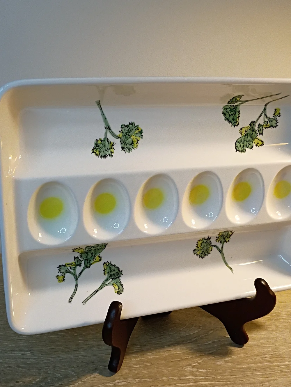 Vintage Rare Shafford Deviled Egg Celery Hand painted Tray 1950s